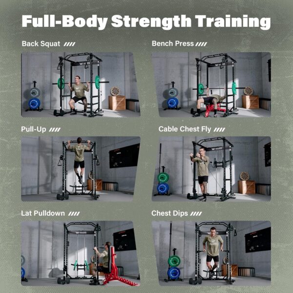 MAJOR FITNESS Drone1 Power Cage - Multi-Function Power Rack for Home Gym, Squat Rack with Pull-up Bar, Cable Crossover System, J-Hooks, for Strength Training, Heavy-Duty Steel Construction - Image 9