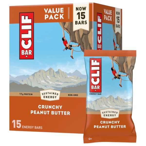 CLIF BAR - Crunchy Peanut Butter - Made with Organic Oats - Energy Bars - Non-GMO - Plant Based Protein Bars (15 Pack) - Image 2