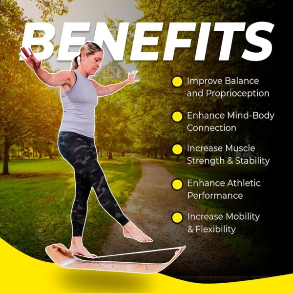 GIBBON GiBoard Balance Board for Adults & Kids - Slackline Workout Equipment Home Gym Training - Wooden Wobble Board Balance Trainer - Standing Desk Exercise - Yoga, Agility, Pilates, Core, Snowboard - Image 5