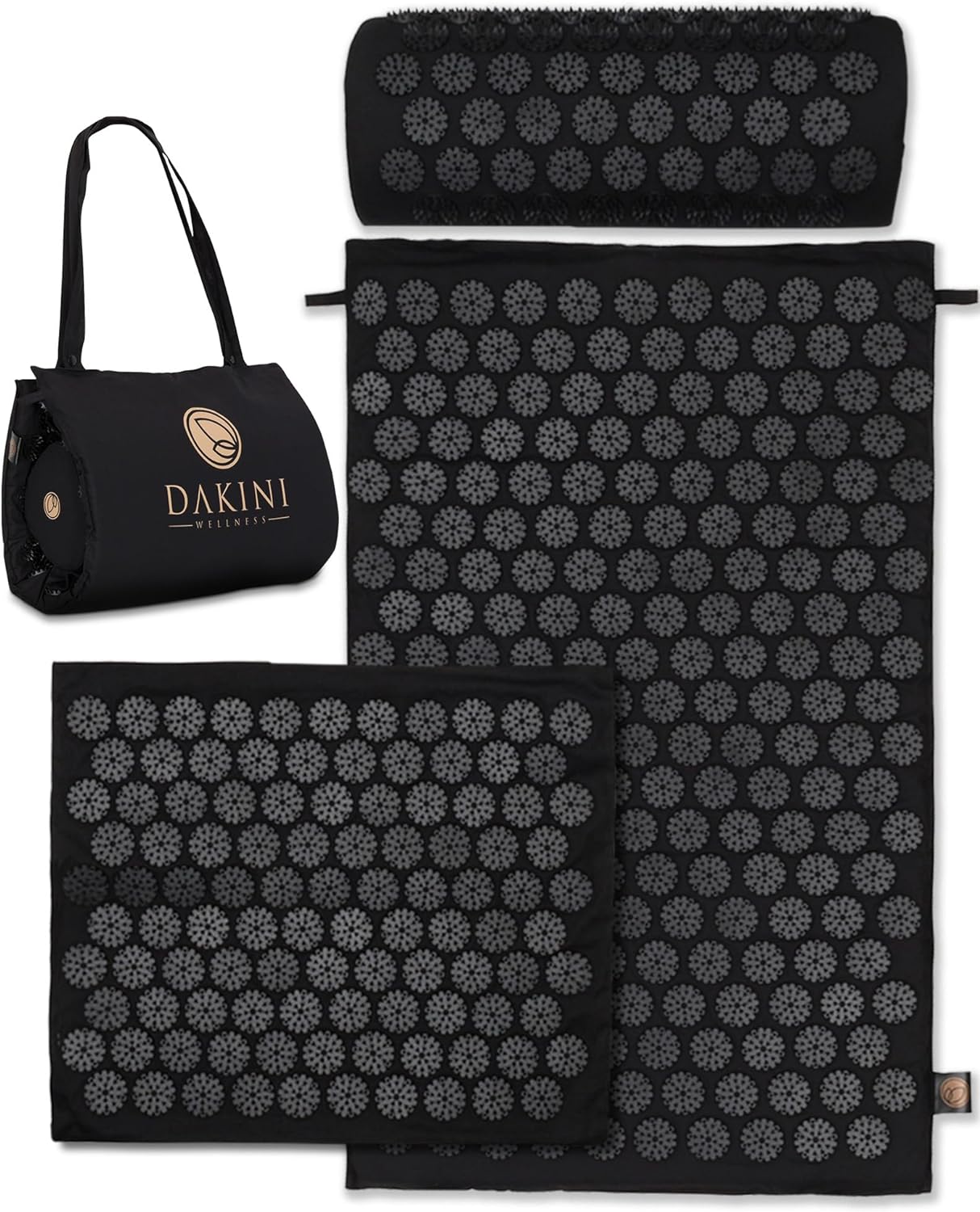 Acupressure Mat and Pillow Set with Extra Mini Accupressure Massage Mat - Acupuncture Mat Full Body - Accupoint Mat for Back Pain (Black) - Image 2