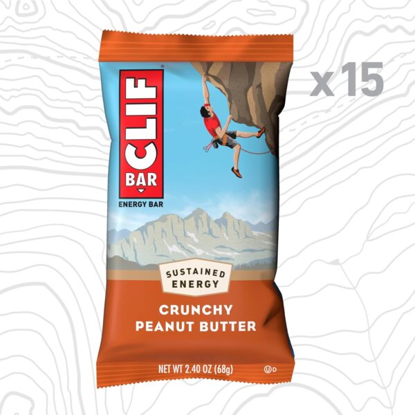 CLIF BAR - Crunchy Peanut Butter - Made with Organic Oats - Energy Bars - Non-GMO - Plant Based Protein Bars (15 Pack) - Image 3