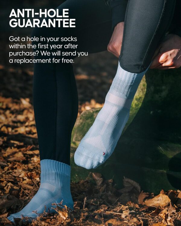 DANISH ENDURANCE Cushioned Running Socks for Long Distances, Quarter Length, Anti-Blister for Men & Women, 3 and 5 Pack - Image 5
