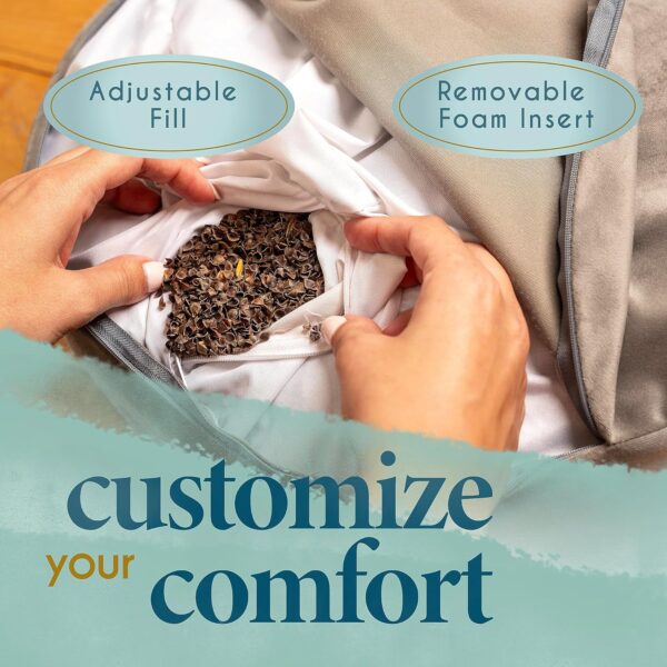 Florensi Meditation Cushion - Comfortable Floor Pillow - Traditional Tibetan Meditation Pillow with Beautiful Velvet Cover - Large Floor Cushion Seating for Adults - Premium Yoga Buckwheat Bolster - Image 6