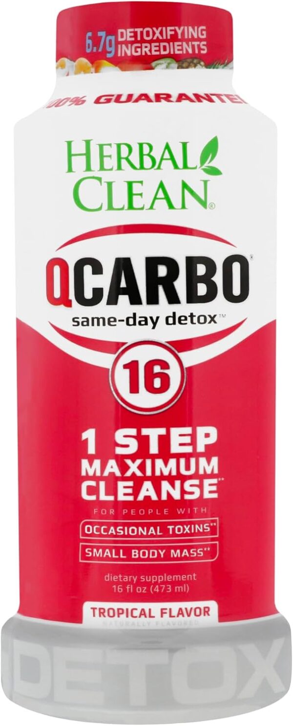 Herbal Clean QCarbo16 Same-Day Premium Detox Drink, Tropical Flavor, 16 Fl Oz - Image 2