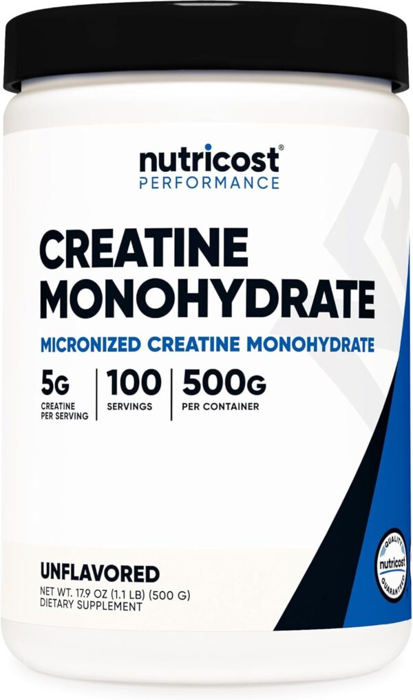 Nutricost Creatine Monohydrate Micronized Powder 500G, 5000mg Per Serv (5g) - 100 Servings, 17.9 Oz - Image 2