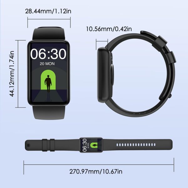 Fitness Tracker, 1.57" Touch Screen 3ATM Water Resistance, Activity Tracker with 100 Workout Modes Heart Rate/SpO2/Stress/Sleep Monitor for Men and Women - Image 5