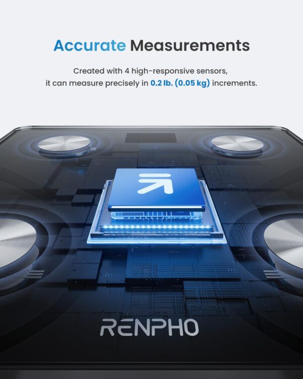RENPHO Smart Scale for Body Weight, FSA HSA Eligible, Digital Bathroom Scale BMI Weighing Bluetooth Body Fat Scale, Body Composition Monitor Health Analyzer with Smartphone App, 400 lbs - Elis 1 - Image 3