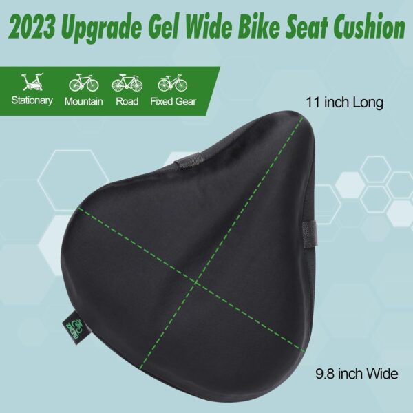 Zacro Wide Bike Seat Cushion - Honeycomb Gel Bike Seat Cover for Men & Women Comfort, Extra Soft Padding Bicycle Saddle fit for Peloton, Spin Stationary Exercise, Mountain Road Cycling Bike - Image 5