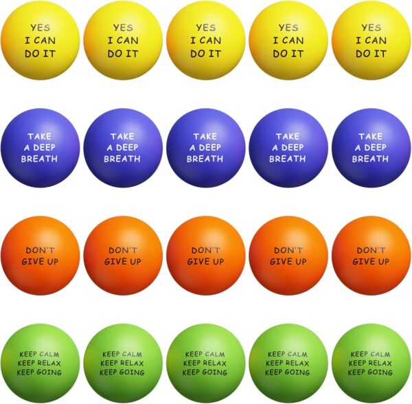 KDG Motivational Stress Balls for Kids and Adults,Stress Relief Balls with Quetos to Relieve Anxiety and Manage Anger (20PACK) - Image 2