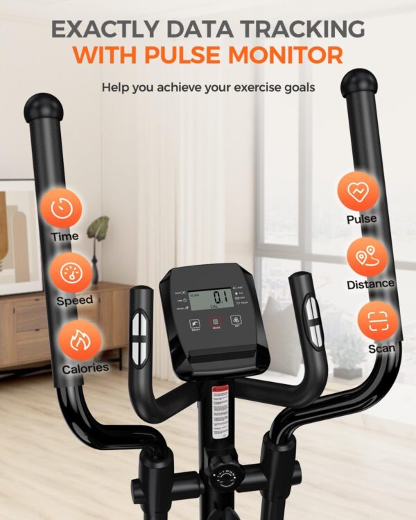 pooboo Elliptical Machine, Elliptical Exercise Machine with 16-Level Resistance&Hyper-Quiet Magnetic Driving System, Elliptical Machine for Home with LCD Monitor&15.5IN Stride, 350LBS Weight Capacity - Image 7