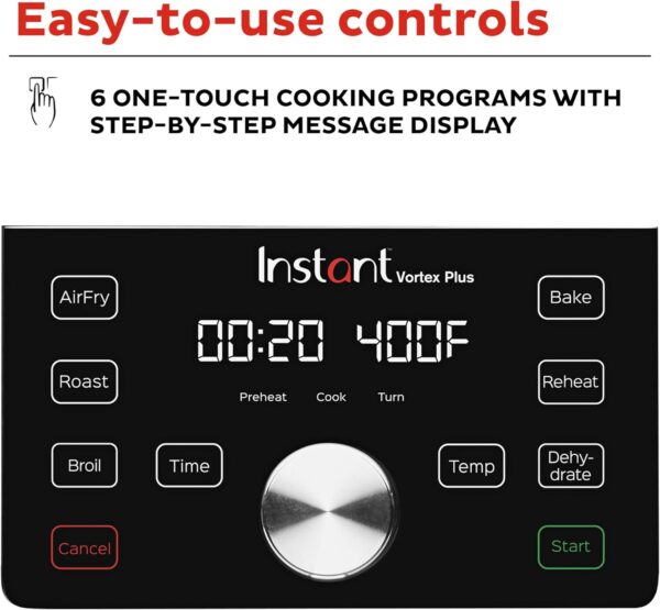 Instant Pot Vortex Plus 4QT Air Fryer, Custom Program Options, 6-in-1 Functions Crisps, Broils, Roasts, Dehydrates, Bakes, Reheats, 100+ In-App Recipes, from the Makers of Instant Pot, Stainless Steel - Image 8