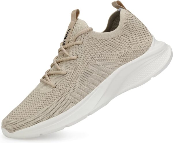 VAMJAM Men's Running Shoes Fashion Sneakers Lightweight Breathable Flying Knitting Lace Up Mesh Walking Shoes Workout Casual Sports Shoes - Image 3