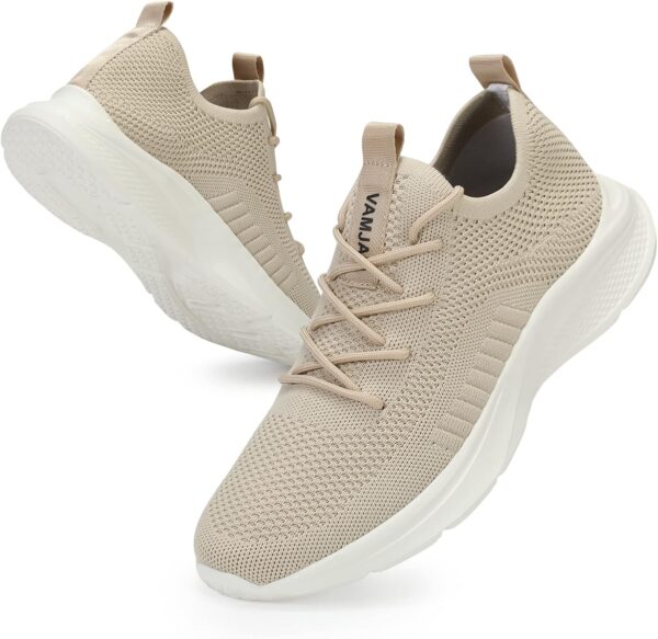 VAMJAM Men's Running Shoes Fashion Sneakers Lightweight Breathable Flying Knitting Lace Up Mesh Walking Shoes Workout Casual Sports Shoes - Image 6