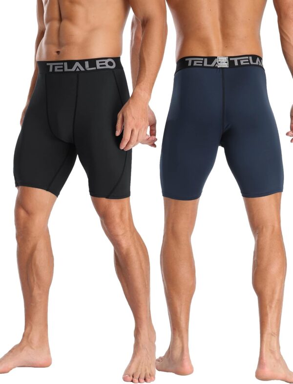 TELALEO 6 or 5 Pack Compression Shorts for Men Spandex Sport Shorts Athletic Workout Running Performance Baselayer Underwear - Image 5