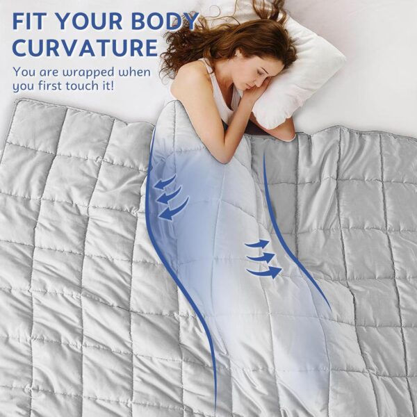 anfie Weighted Blanket(60"x80" 20lbs Queen Size),Ultra Soft and Cozy Cooling Weighted Blanket for Adult,Heavy Blanket with Machine Washable Soft Blanket - Image 3