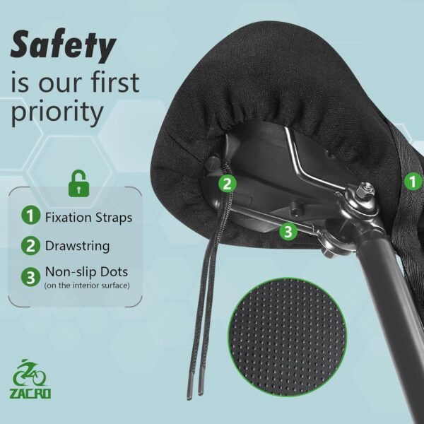 Zacro Wide Bike Seat Cushion - Honeycomb Gel Bike Seat Cover for Men & Women Comfort, Extra Soft Padding Bicycle Saddle fit for Peloton, Spin Stationary Exercise, Mountain Road Cycling Bike - Image 7