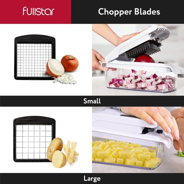 Fullstar Vegetable Chopper - Food Chopper - Onion Chopper - Vegetable Slicer & Spiralizer - Veggie Chopper with Container - Kitchen Gadgets - Home Essentials - Kitchen Accessories (4 in 1, White) - Image 4