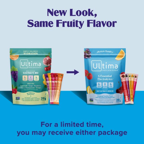 Ultima Replenisher Daily Electrolyte Powder Drink Mix – Original Variety, 20 Stickpacks – Hydration Packets with 6 Electrolytes and Minerals – Keto Friendly, Vegan, Non-GMO and Sugar-Free - Image 3