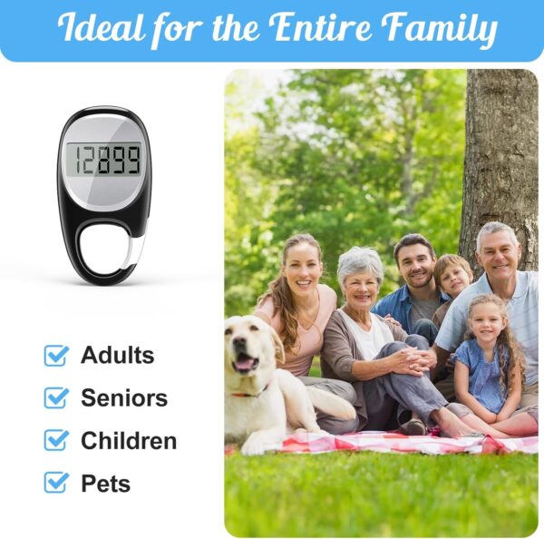 Simple Pedometer for Walking, Accurate Step Tracker with Carabiner, 3D Step Counter for Men Women Kids Seniors - Image 5