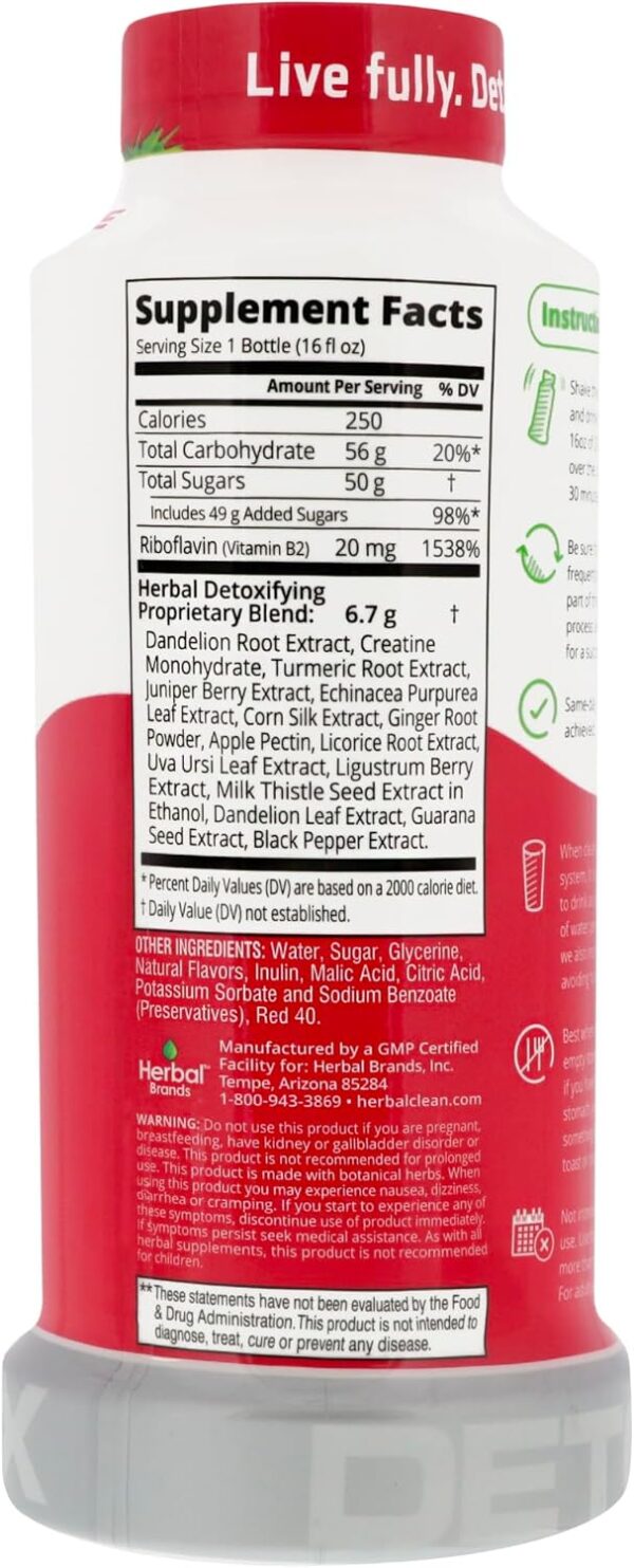 Herbal Clean QCarbo16 Same-Day Premium Detox Drink, Tropical Flavor, 16 Fl Oz - Image 3