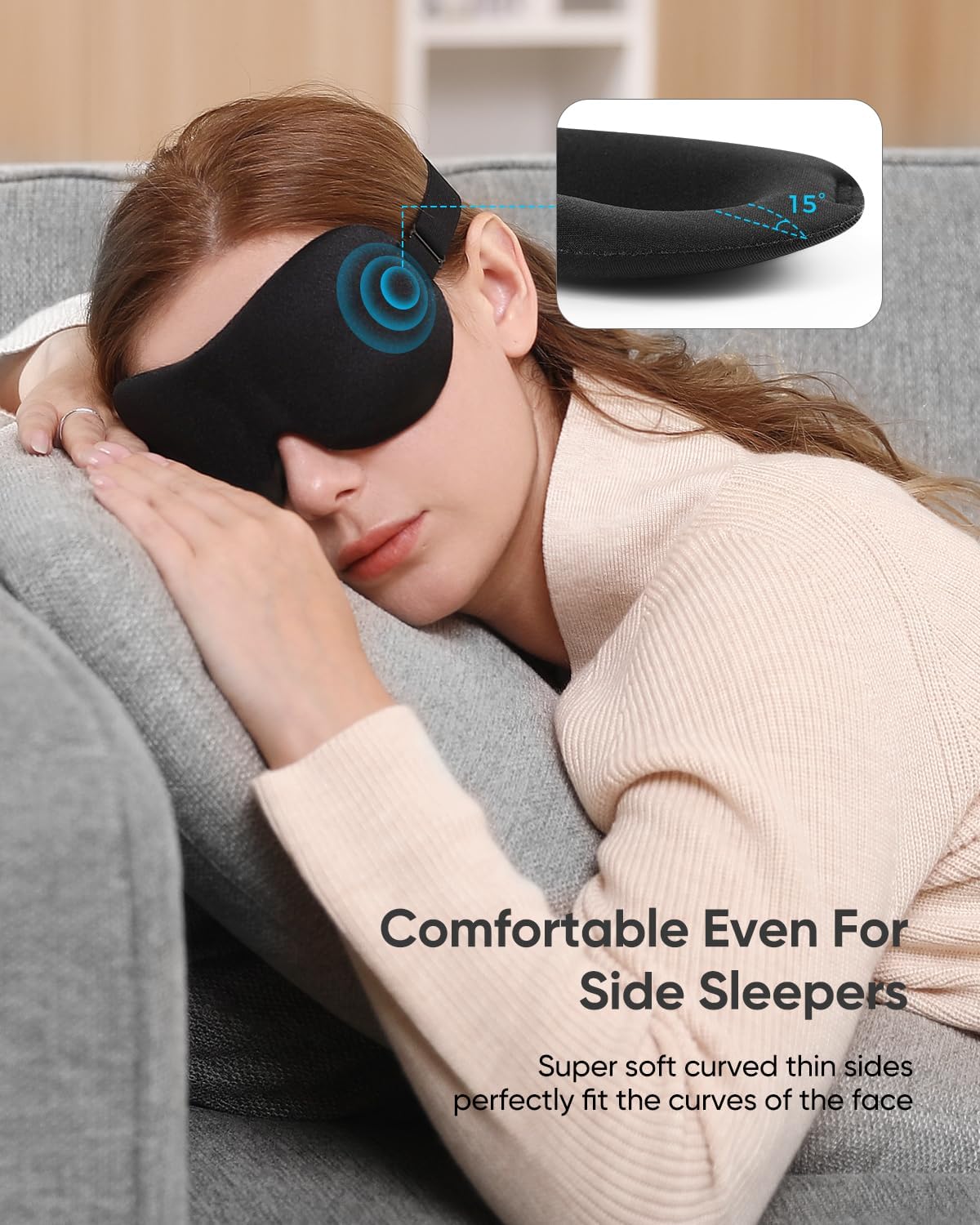 LKY DIGITAL Sleep Mask for Side Sleeper 3 Pack, Blackout 3D Eye Mask for Sleeping, Night Blindfold for Men Women - Image 3