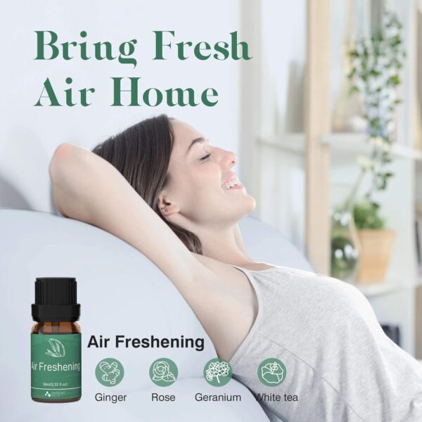 ASAKUKI Essential Oil Blends, Essential Oils Set for Diffusers for Home, Well-Being Kit- Calming, Dreams, Breathe, Relaxing, Mood, Fresh Air for Aromatherapy, Humidifiers, Massage, 6x10ml - Image 4