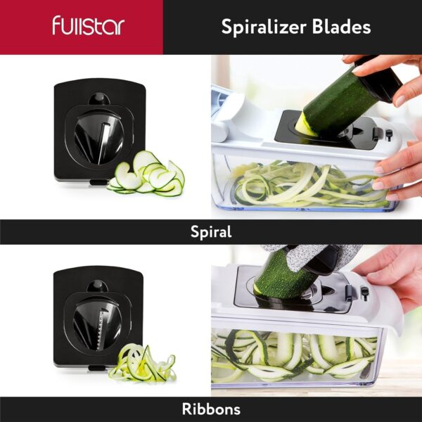 Fullstar Vegetable Chopper - Food Chopper - Onion Chopper - Vegetable Slicer & Spiralizer - Veggie Chopper with Container - Kitchen Gadgets - Home Essentials - Kitchen Accessories (4 in 1, White) - Image 5