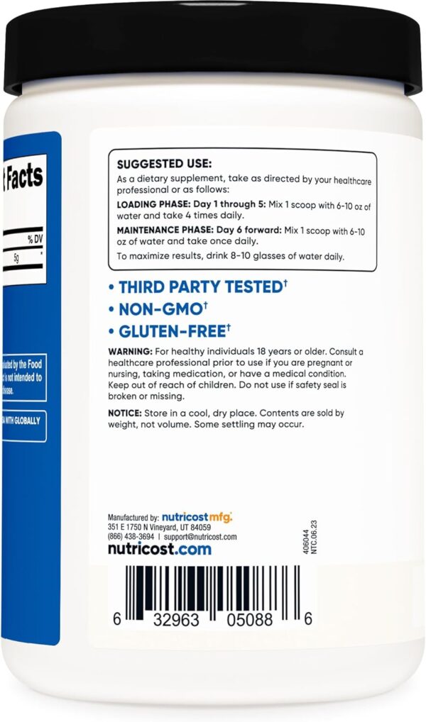 Nutricost Creatine Monohydrate Micronized Powder 500G, 5000mg Per Serv (5g) - 100 Servings, 17.9 Oz - Image 5