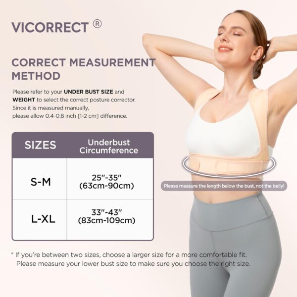 Posture Corrector for Women and Men, Adjustable Upper Back Brace for Clavicle Support and Providing Pain Relief from Neck, Shoulder, and Upper Back (Beige, Small/Medium) - Image 3