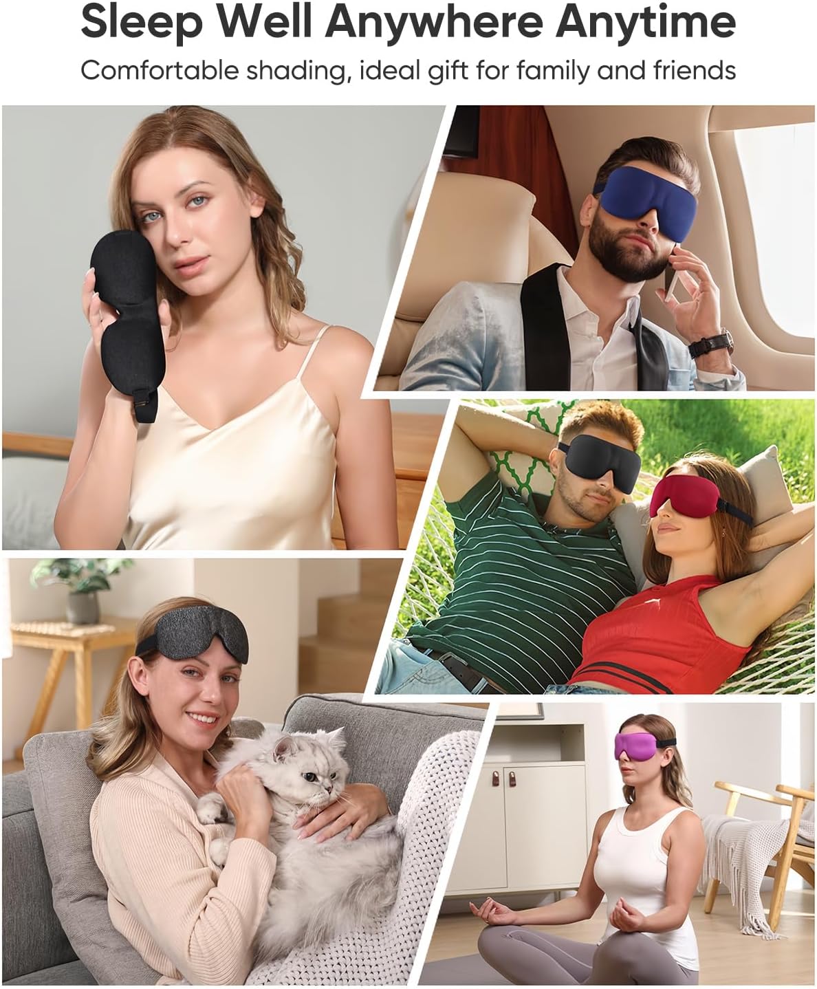 LKY DIGITAL Sleep Mask for Side Sleeper 3 Pack, Blackout 3D Eye Mask for Sleeping, Night Blindfold for Men Women - Image 7