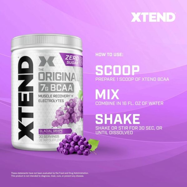 Xtend XTEND Original BCAA Powder 7g BCAA and 2.5g L-Glutamine, Sugar Free Post Workout Muscle Recovery Drink with Amino Acids for Men & Women, 30 Servings - Image 7