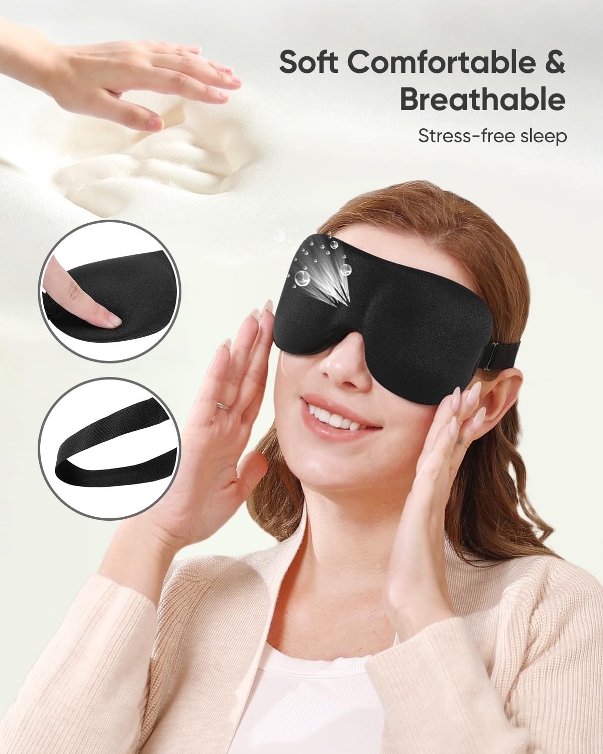 LKY DIGITAL Sleep Mask for Side Sleeper 3 Pack, Blackout 3D Eye Mask for Sleeping, Night Blindfold for Men Women - Image 8