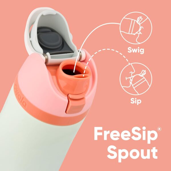 Owala FreeSip Insulated Stainless Steel Water Bottle with Straw for Sports, Travel, and School BPA-Free Sports Water Bottle, 24 oz, Shy Marshmallow - Image 3