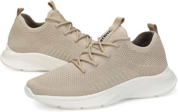 VAMJAM Men's Running Shoes Fashion Sneakers Lightweight Breathable Flying Knitting Lace Up Mesh Walking Shoes Workout Casual Sports Shoes - Image 4