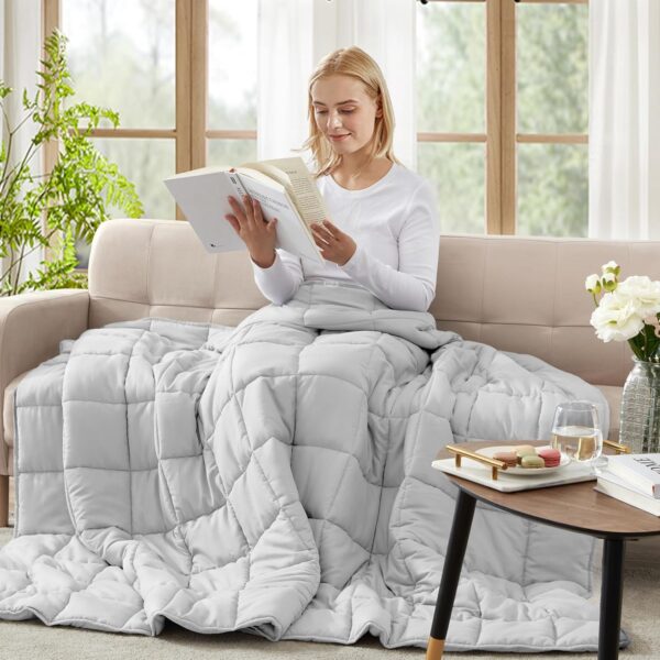 anfie Weighted Blanket(60"x80" 20lbs Queen Size),Ultra Soft and Cozy Cooling Weighted Blanket for Adult,Heavy Blanket with Machine Washable Soft Blanket - Image 7