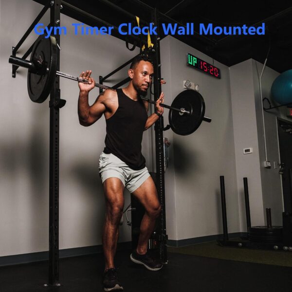 Gym Timer, 15" Large Digital Wall Clock for Gym Interval Workout Timer with Time Progress Bar Countdown/Up Stopwatch, Remote Control for Home Gym Garage Boxing Crossfit Fitness - Image 7