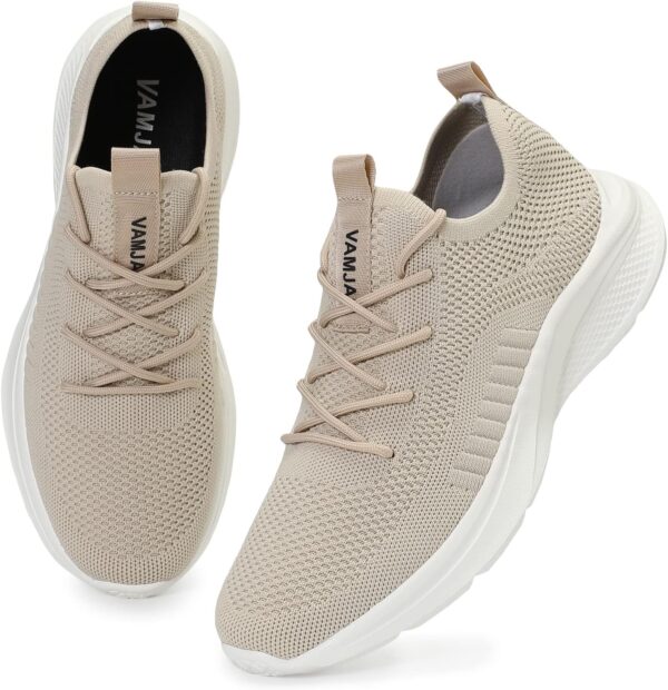 VAMJAM Men's Running Shoes Fashion Sneakers Lightweight Breathable Flying Knitting Lace Up Mesh Walking Shoes Workout Casual Sports Shoes - Image 2