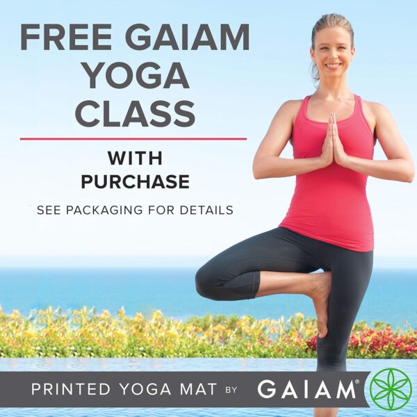 Gaiam Yoga Mat - Premium 6mm Print Extra Thick Non Slip Exercise & Fitness Mat for All Types of Yoga, Pilates & Floor Workouts (68"L x 24"W x 6mm Thick) - Image 6