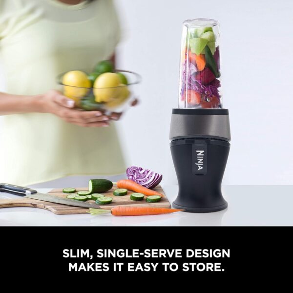 Ninja Fit Compact Personal Blender, Portable Blender for-Smoothies, Shakes, Food Prep, and Frozen Blending, 700-Watt Base, (2) 16-oz. Cups and Spout Lids, Black QB3001SS - Image 5