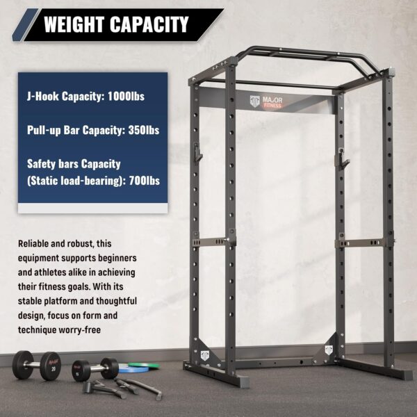 Major Fitness Power Cage, F16 Squat Rack All-in-One 1200lbs Capacity Power Rack with Attachment for Home Gym - Image 7