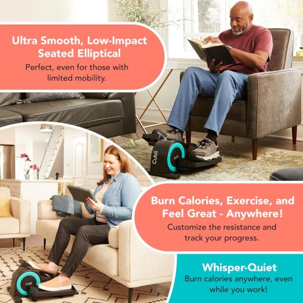 Cubii JR1, Under Desk Elliptical, Under Desk Bike Pedal Exerciser, Seated Elliptical, Work from Home Fitness, Mini Elliptical Machines for Home Use, Cubii Exerciser for Seniors, Desk Exercise - Image 5