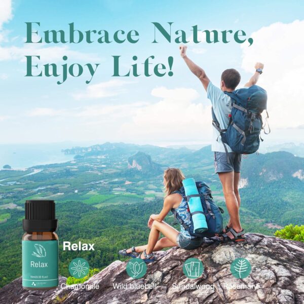 ASAKUKI Essential Oil Blends, Essential Oils Set for Diffusers for Home, Well-Being Kit- Calming, Dreams, Breathe, Relaxing, Mood, Fresh Air for Aromatherapy, Humidifiers, Massage, 6x10ml - Image 6