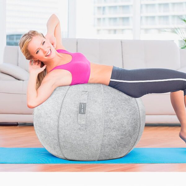 Yoga Ball Exercise Ball, Anti Slip Stability Ball Chair, 25” Heavy Duty Large Gym Ball for Fitness, Balance and Core Workout with Cover, Easy Clean - Image 9