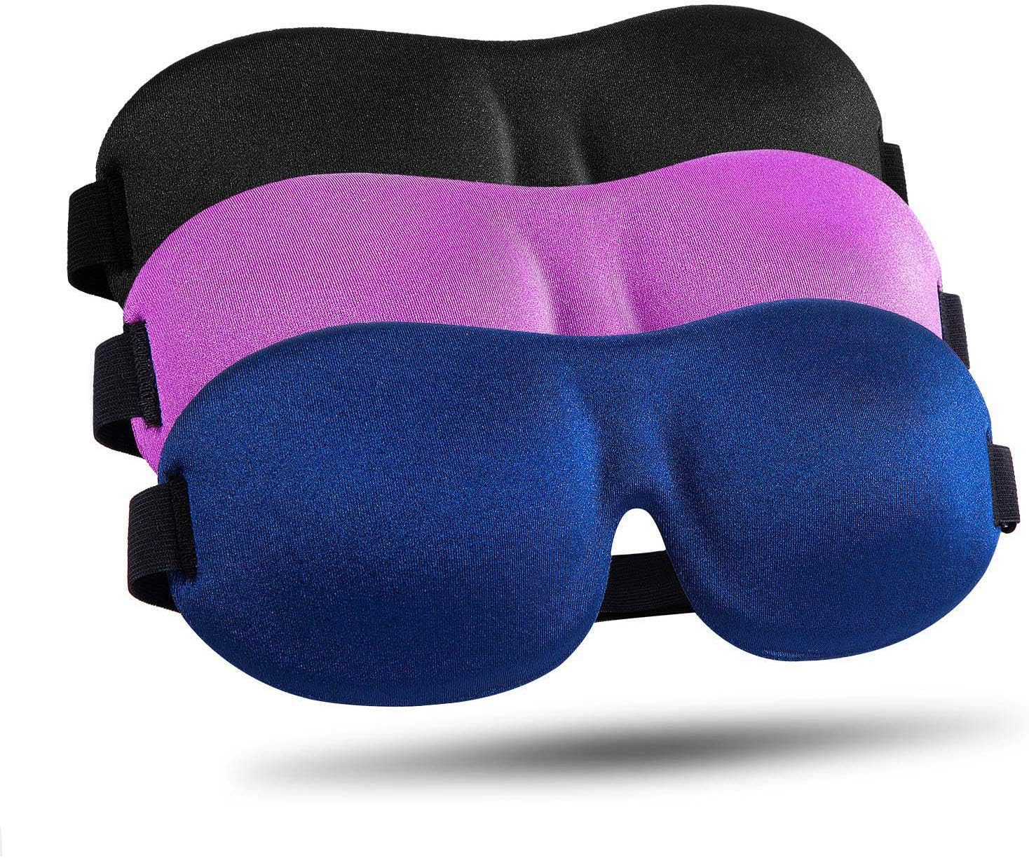 LKY DIGITAL Sleep Mask for Side Sleeper 3 Pack, Blackout 3D Eye Mask for Sleeping, Night Blindfold for Men Women - Image 2
