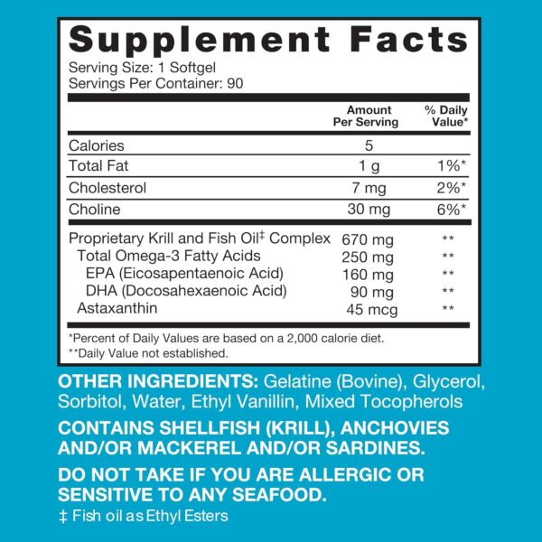 Qunol Advanced Omega 3 Krill and Fish Oil Complex, 10x Better Bioavailability, One Pill Dose, 250mg EPA & DHA, Supports Brain, Eye, Heart and Joint Health, 90 Count (Pack of 1) - Image 7