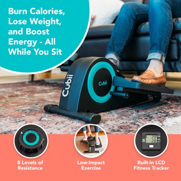 Cubii JR1, Under Desk Elliptical, Under Desk Bike Pedal Exerciser, Seated Elliptical, Work from Home Fitness, Mini Elliptical Machines for Home Use, Cubii Exerciser for Seniors, Desk Exercise - Image 4