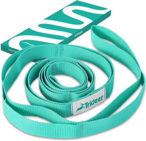 Trideer Stretching Strap Yoga Strap Yoga Band for Physical Therapy, 10 Loop Non-Elastic Yoga Straps for Stretching, Pilates, Exercise & Dancing, Stretch Band with Aesthetic Packaging for Women & Men - Image 2