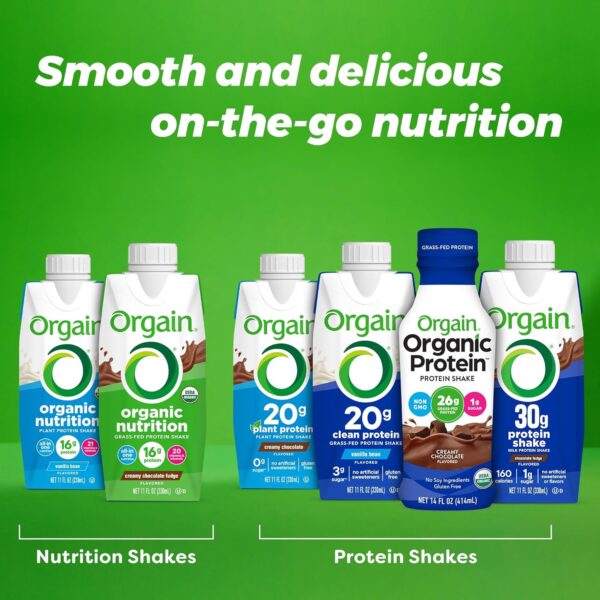 Orgain Organic Nutritional Vegan Protein Shake, Vanilla Bean - 16g Plant Based Protein, Meal Replacement, 21 Vitamins & Minerals, Fruits & Vegetables, Gluten Free, Non-GMO, 11 Fl Oz (Pack of 12) - Image 7