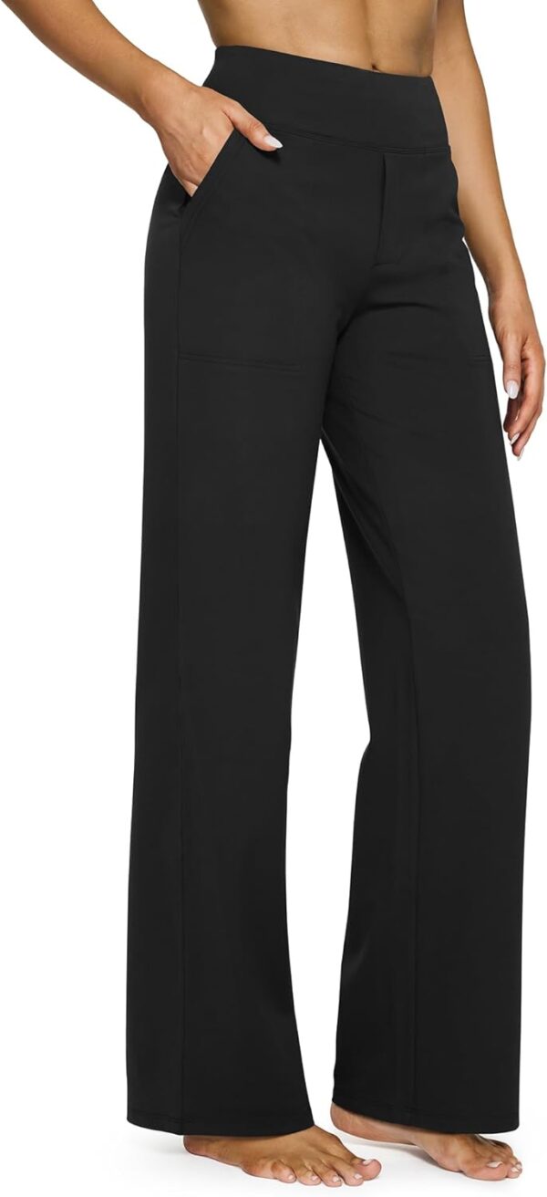 G4Free Yoga Pants Women Wide Leg Pants with Pockets High Waist Stretch Dress Casual Sweatpants Petite/Regular/Tall - Image 2