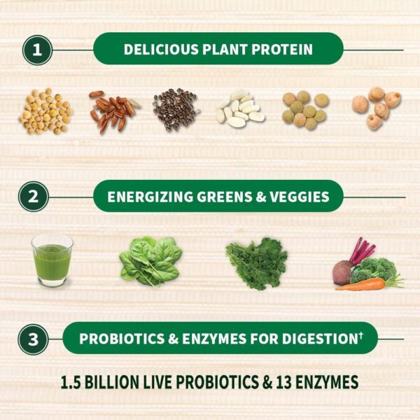 Garden of Life Raw Organic Protein & Greens - Vanilla - Vegan Protein Powder for Women and Men, Plant Protein, Pea Protein, Greens & Probiotics - Dairy Free, Gluten Free Low Carb Shake, 20 Servings - Image 4